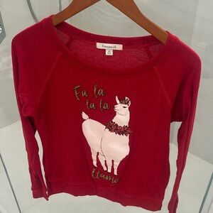 Francesca's Collections Red Llama Sweatshirt